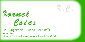 kornel csics business card